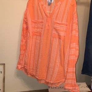 White striped peach tunic